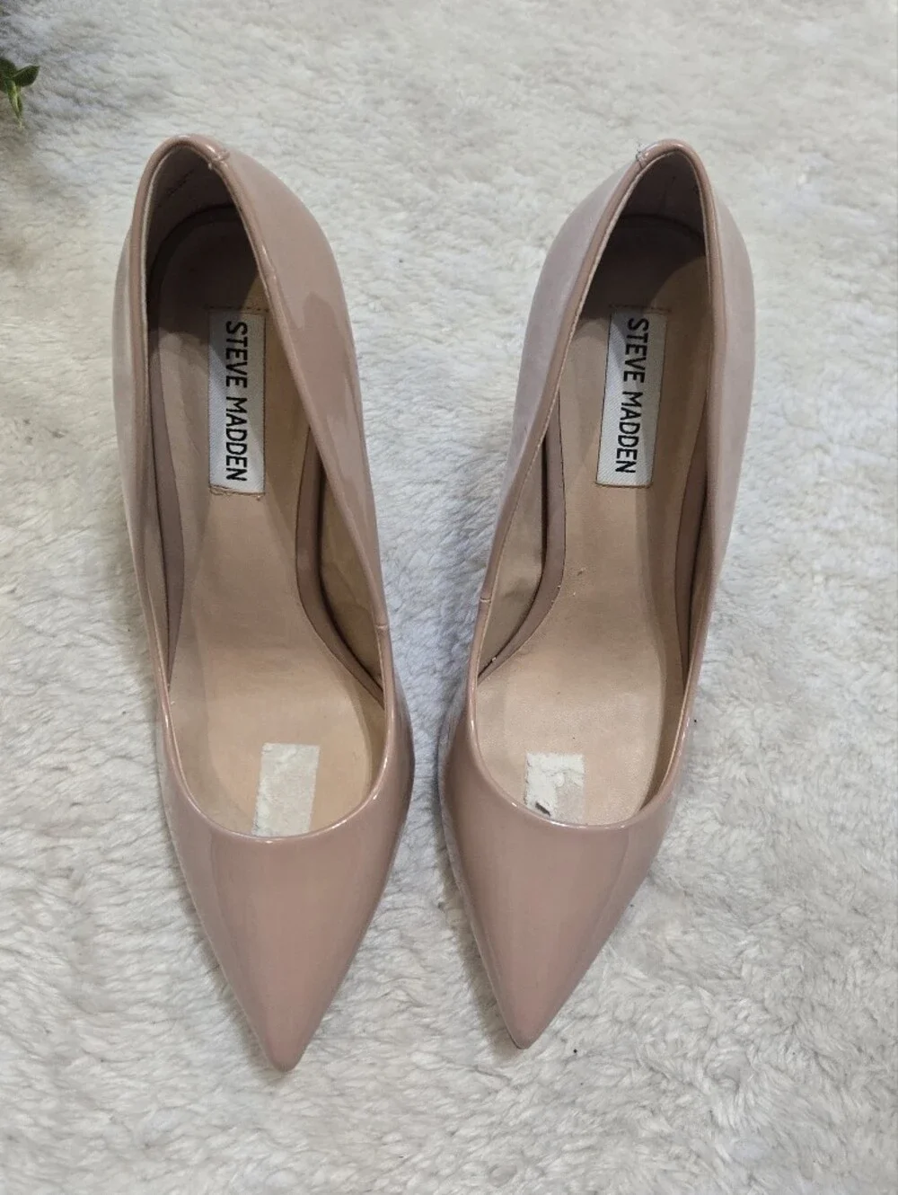 Steve Madden Daisie Nude Patent Pointed Toe Stiletto Neutral Office Pumps, 8